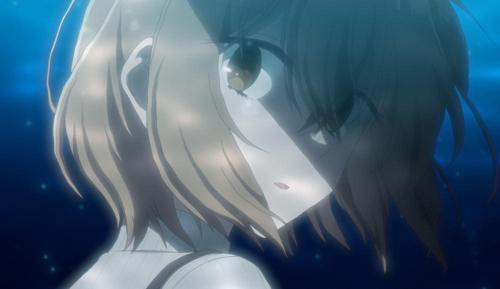 this monster wants to eat me featured image. a high school girl with short hair looks at the reader anxiously. half of her face is in shadow. an aquatic background is behind her.