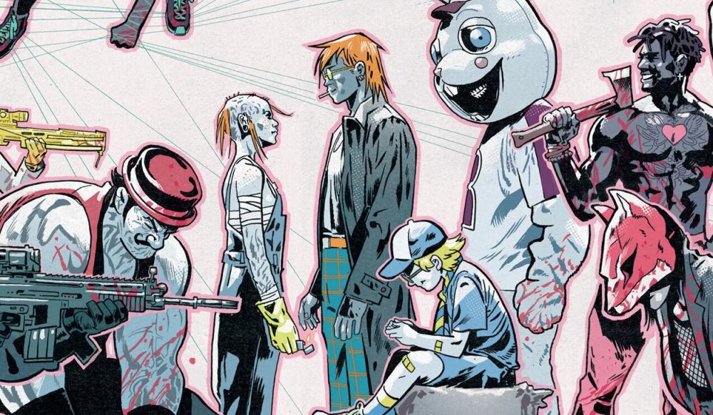 The cast of Tiny Onion's Exquisite Corpses face off in a fight.